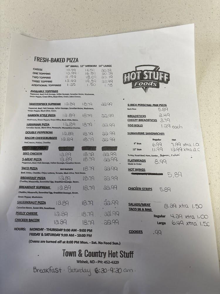 Hot Stuff Pizza Menu image 1